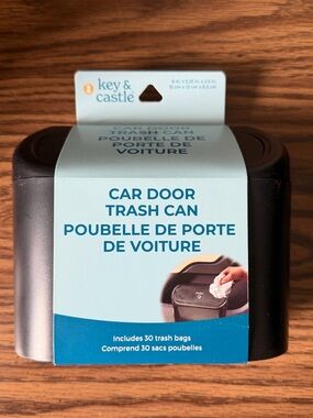 Car Door Trash Can Key & Castle Mini Car Garbage Bin w Bags